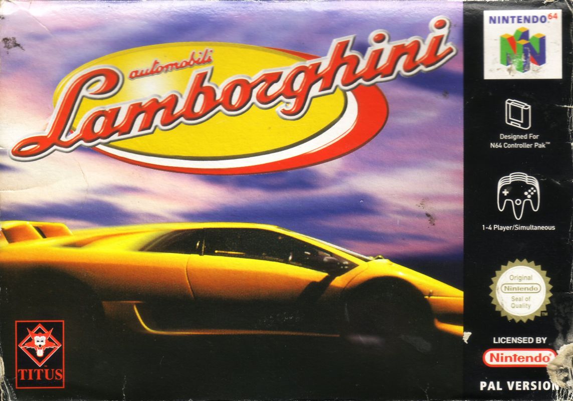Automobili Lamborghini box art for Nintendo 64